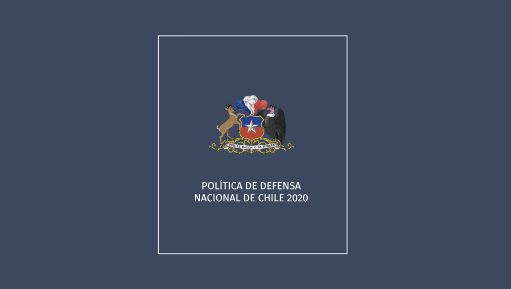 logo política de defensa nacional de chile 2020. Aparece el escudo nacional
